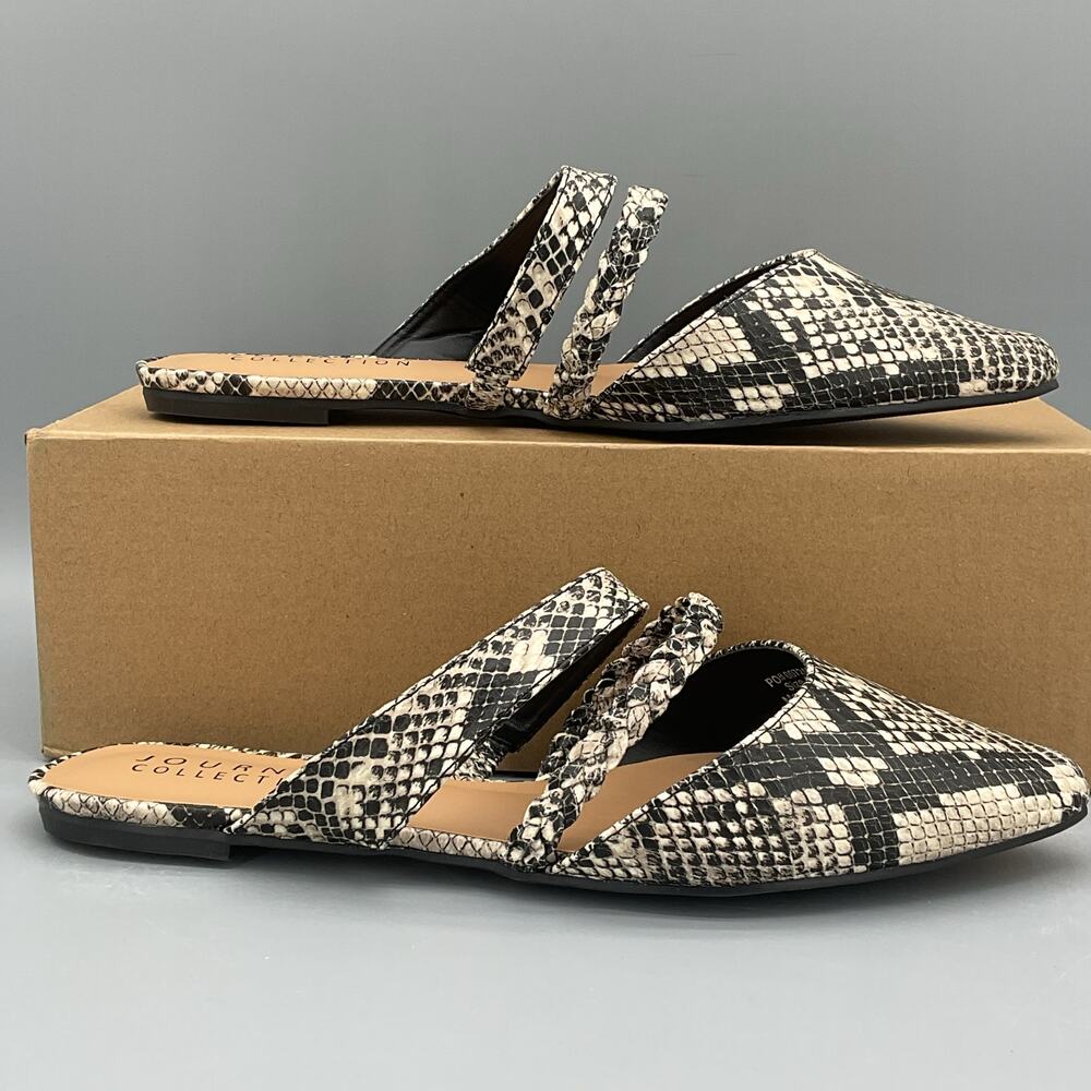 NEW Journee Collection Women’s Olivea Tru Comfort Foam Mules Snake Size 10